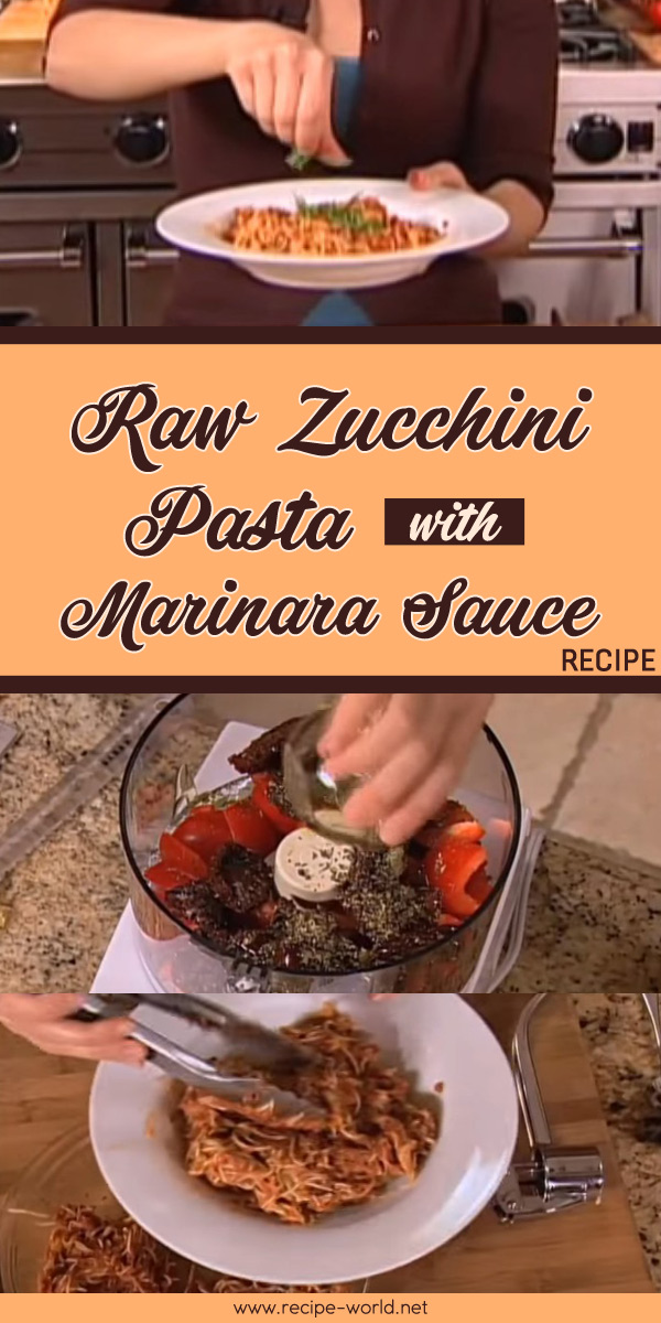 Raw Zucchini Pasta With Marinara Sauce