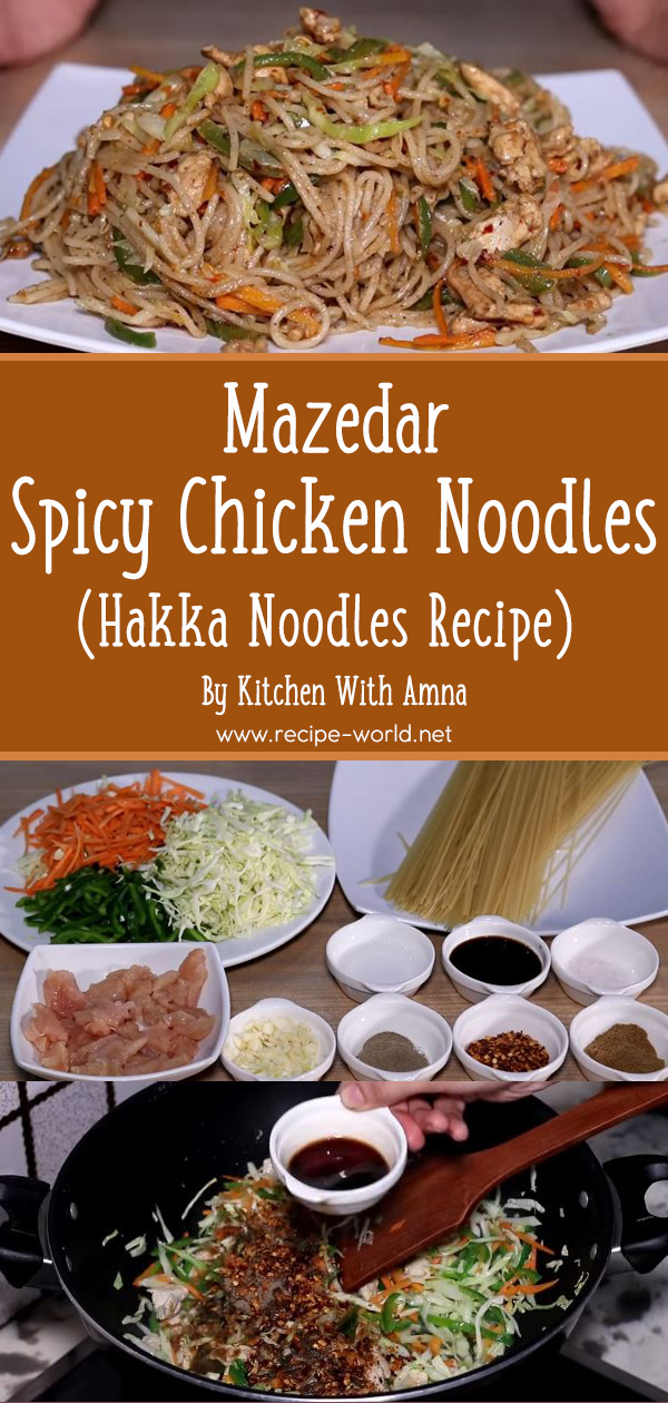 Hakka Noodles Recipe Mazedar Spicy Chicken Noodles by Kitchen With Amna
