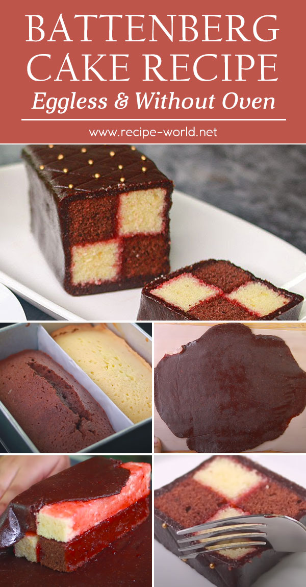 Battenberg Cake Recipe - Eggless & Without Oven