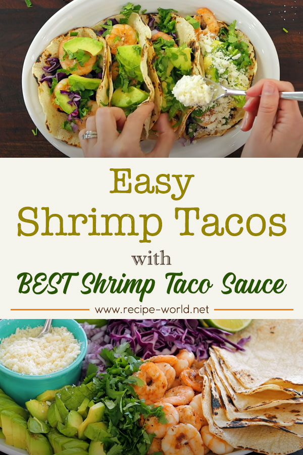 Easy SHRIMP TACOS with Best Shrimp Taco Sauce