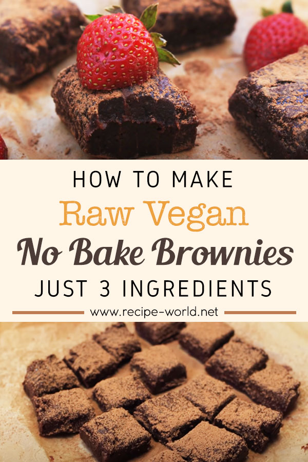 Raw Vegan No Bake Brownies - Just 3 Ingredients